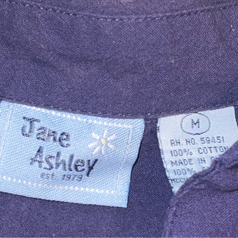 Jane Ashely Women’s 2 Pc Set Navy Blue Capri Pant Med Embroidered Panda Vintage - Picture 4 of 5